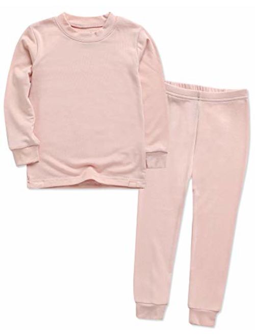 VAENAIT BABY 12M-12 Toddler Kids Girls Boys Soft Rib Knit Solid Modal Tencel Fabric Sleepwear Pajamas 2pcs Set