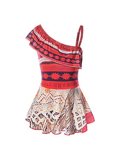 JerrisApparel Girl Swimming Suit One Piece Swimwear Beach Dress Bath Suit