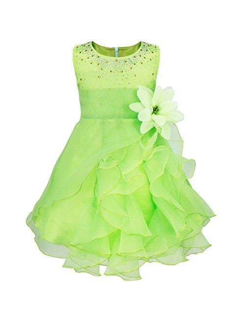 iiniim Baby Girls Organza Tutu Princess Birthday Party Baptism Flower Girl Dress