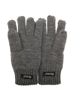 FLOSO Childrens Big Boys Knitted Thermal Gloves (3M 40g)