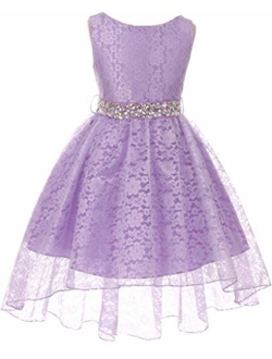 Little Girls Floral Lace Rhinestones Christmas Holiday Easter Flower Girl Dress