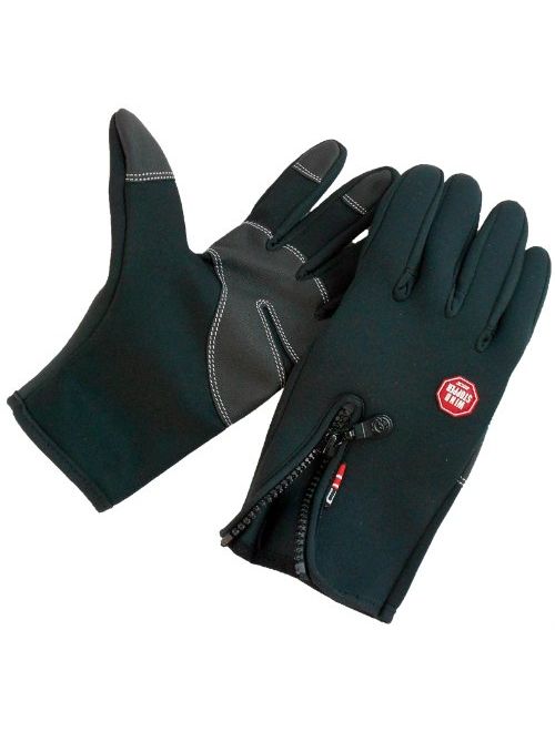 Thermal Gloves Black Windproof Water Resistant Thin Thermal Warm Unisex