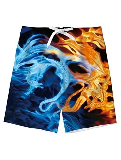 UNICOMIDEA Boys Beach Shorts Quick Dry Beach Swim Trunks Kids Swimsuit Beach Shorts with Mesh Lining for 5-16 Years