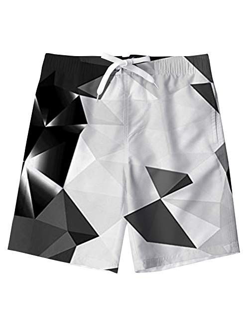 UNICOMIDEA Boys Beach Shorts Quick Dry Beach Swim Trunks Kids Swimsuit Beach Shorts with Mesh Lining for 5-16 Years