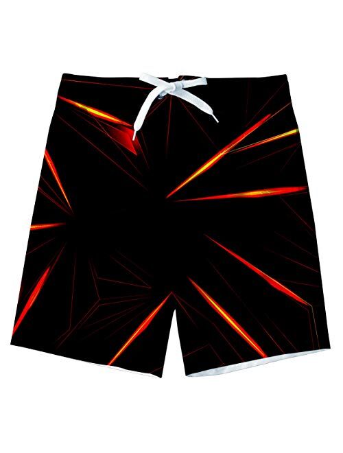 UNICOMIDEA Boys Beach Shorts Quick Dry Beach Swim Trunks Kids Swimsuit Beach Shorts with Mesh Lining for 5-16 Years