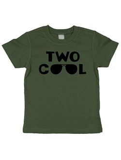 Olive Loves Apple Two Cool 2nd Birthday Shirt for Toddler Boys 2nd Birthday Shirt Boy 3/4 Sleeve Two Cool