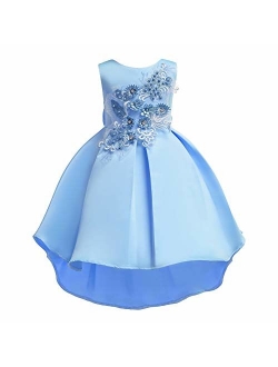 Gentonkids Girls Ball Gowns Sleeveless Cocktail Wedding Pageant Dresses 2-9 Years