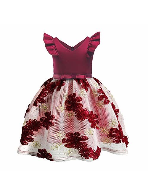 Gentonkids Girls Ball Gowns Sleeveless Cocktail Wedding Pageant Dresses 2-9 Years