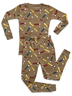 Kids & Toddler Pajamas Boys Girls 2 Piece Pjs Set 100% Organic Cotton Sleepwear (12 Months-14 Years)