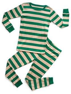 Kids & Toddler Pajamas Boys Girls 2 Piece Pjs Set 100% Organic Cotton Sleepwear (12 Months-14 Years)