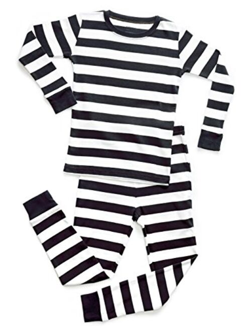 Leveret Kids & Toddler Pajamas Boys Girls 2 Piece Pjs Set 100% Organic Cotton Sleepwear (12 Months-14 Years)