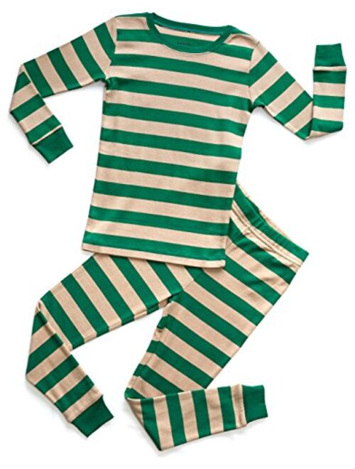 Leveret Kids & Toddler Pajamas Boys Girls 2 Piece Pjs Set 100% Organic Cotton Sleepwear (12 Months-14 Years)