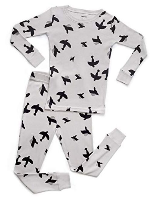 Leveret Kids & Toddler Pajamas Boys Girls 2 Piece Pjs Set 100% Organic Cotton Sleepwear (12 Months-14 Years)