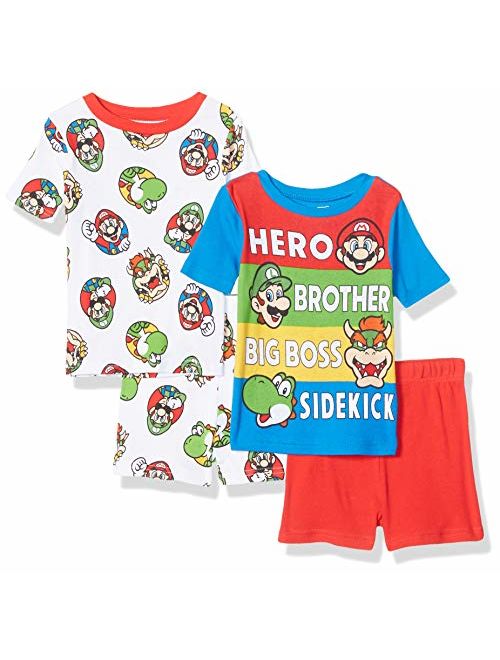 Nintendo Boy's Super Mario 4-Piece Cotton Pajama Set