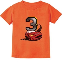 3rd Birthday 3 Year Old Boy Race Car Party Toddler Kids T-Shirt