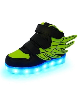 KARKEIN LED Light Up Hi-Top Wings Shoes USB Rechargeable Flashing Sneakers for Toddlers Kids Boys Girls