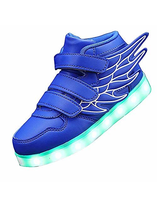 KARKEIN LED Light Up Hi-Top Wings Shoes USB Rechargeable Flashing Sneakers for Toddlers Kids Boys Girls