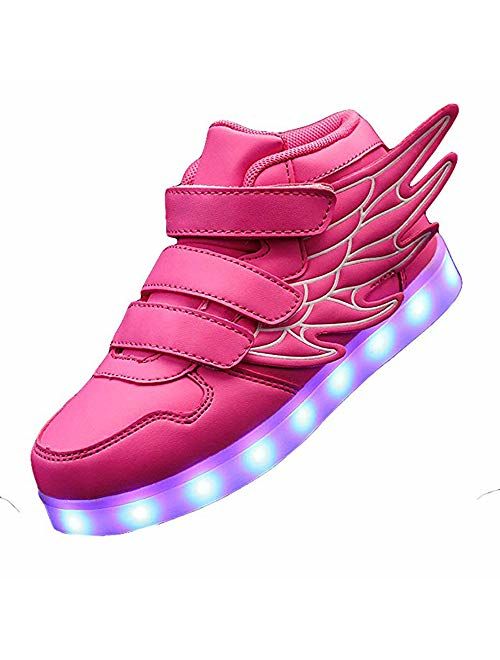 KARKEIN LED Light Up Hi-Top Wings Shoes USB Rechargeable Flashing Sneakers for Toddlers Kids Boys Girls