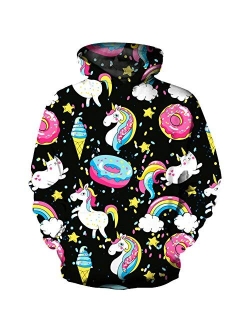 HaniLav Kids Novelty 3D Printed Sweatshirt Girl Boy Galaxy Pullover Hoodies