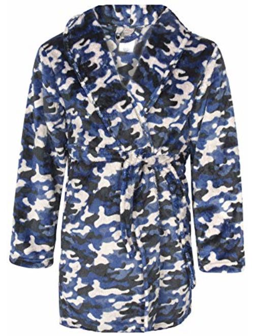 Sleep On It Boy's Coral Fleece Printed Medium Length Robe