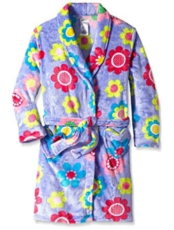 Komar Kids Girls' Heart Velvet Fleece Robe