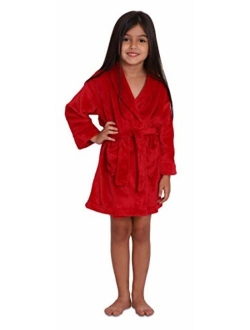 Komar Kids Girls' Heart Velvet Fleece Robe