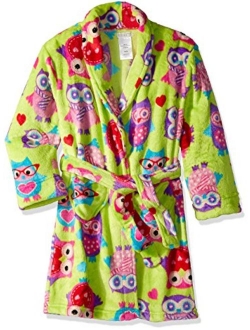 Komar Kids Girls' Heart Velvet Fleece Robe