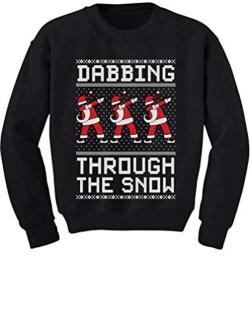 Tstars Dabbing Santa Funny Ugly Christmas Party Youth Kids Sweatshirt