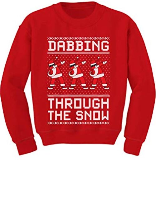 Tstars Dabbing Santa Funny Ugly Christmas Party Youth Kids Sweatshirt