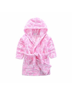 Kids Soft Hooded Bathrobe Toddler Robe Children's Pajamas Boys Girls Sleepwear