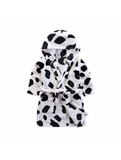 Kids Soft Hooded Bathrobe Toddler Robe Children's Pajamas Boys Girls Sleepwear