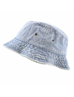 The Hat Depot Youth Kids Washed Cotton Packable Bucket Travel Hat Cap