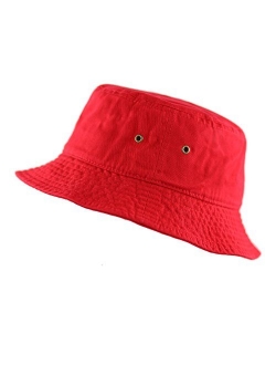 The Hat Depot Youth Kids Washed Cotton Packable Bucket Travel Hat Cap
