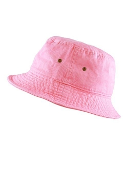 The Hat Depot Youth Kids Washed Cotton Packable Bucket Travel Hat Cap