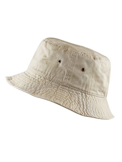 The Hat Depot Youth Kids Washed Cotton Packable Bucket Travel Hat Cap