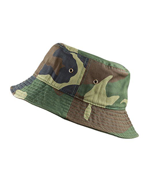 The Hat Depot Youth Kids Washed Cotton Packable Bucket Travel Hat Cap