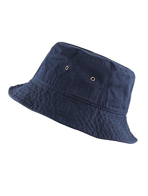 The Hat Depot Youth Kids Washed Cotton Packable Bucket Travel Hat Cap