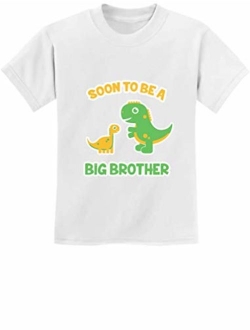 Soon to Be A Big Brother Gift Idea - Raptor Dinosaur Kids T-Shirt with Stickers