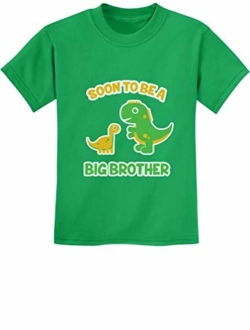 Soon to Be A Big Brother Gift Idea - Raptor Dinosaur Kids T-Shirt with Stickers