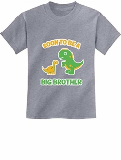 Soon to Be A Big Brother Gift Idea - Raptor Dinosaur Kids T-Shirt with Stickers