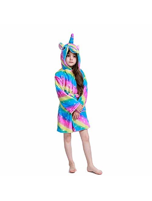 Soft Unicorn Hooded Bathrobe Sleepwear - Unicorn Gifts for Girls