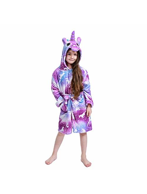 Soft Unicorn Hooded Bathrobe Sleepwear - Unicorn Gifts for Girls