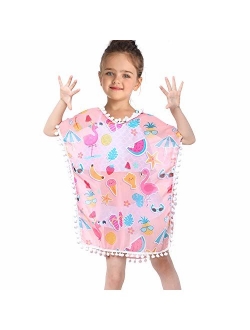 Kid Girls Chiffon Unicorn Mermaid Cover-up Beach Swimsuit Coverup Pompom Tassel