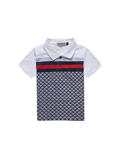 Budermmy Boys Turn-Down Collar Short Sleeve Polo Shirts