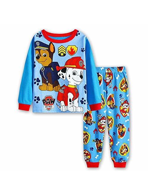 Boys Pajamas 2 Piece Cotton Clothes Long Kids Snug Fit Pjs Toddler Sleepwear Set