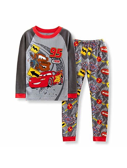 Boys Pajamas 2 Piece Cotton Clothes Long Kids Snug Fit Pjs Toddler Sleepwear Set