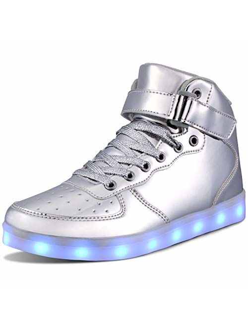 WONZOM LED Light Up Shoes USB Flashing Sneakers for Toddler/Kids Boots