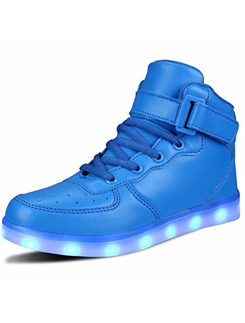 WONZOM LED Light Up Shoes USB Flashing Sneakers for Toddler/Kids Boots