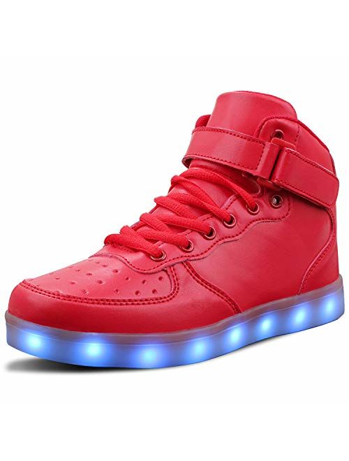 WONZOM LED Light Up Shoes USB Flashing Sneakers for Toddler/Kids Boots