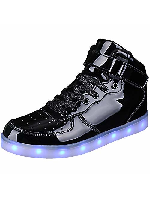 WONZOM LED Light Up Shoes USB Flashing Sneakers for Toddler/Kids Boots